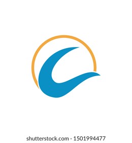 Water wave Logo Template, design concept vector