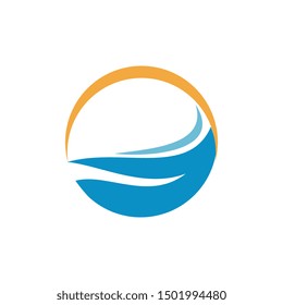 Water wave Logo Template, design concept vector