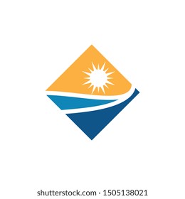 Water wave Logo Template, design concept vector