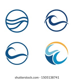 Water wave Logo Template, design concept vector
