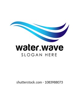 Water wave logo template icon vector illustration design. water industry logo design