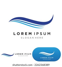 Water wave logo template icon vector illustration design. Wave In Circle Shape