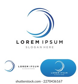 Water wave logo template icon vector illustration design. Wave In Circle Shape