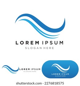Wasserwelle Logo Vorlage Symbol Vektorgrafik Design. Wellen in Circle Shape