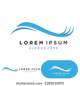 Water wave logo template icon vector illustration design. Wave In Circle Shape