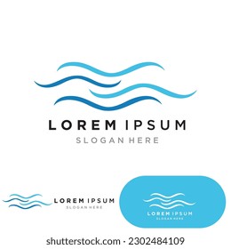 Water wave logo template icon vector illustration design. Wave In Circle Shape