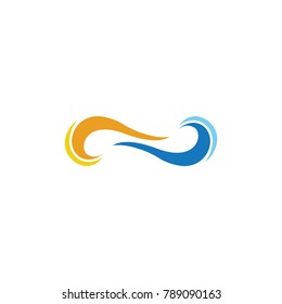 Water Wave Logo Template. infinity vector Icon illustration