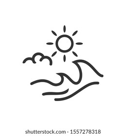 water wave logo template, line design concept illustration