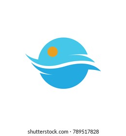 Water Wave Logo Template. nature vector Icon illustration