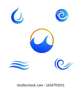 Water Wave Logo Template Premium Vector