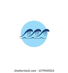 Water wave logo template. Wave symbol icon illustration.