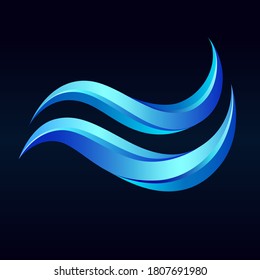 Plantilla de logotipo de olas de agua.  Símbolo de onda e icono. Símbolo vector. Icono de negocio.