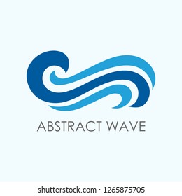 Water Wave Logo Template. Tide, Coast, Ocean, Sea Icon For Corporate Identity