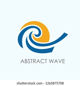 Water wave logo template. Tide, coast, ocean, sea icon for corporate identity