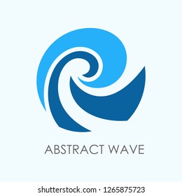 Water wave logo template. Tide, coast, ocean, sea icon for corporate identity