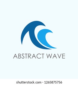 Water wave logo template. Tide, coast, ocean, sea icon for corporate identity