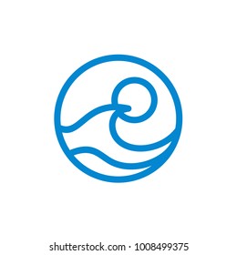 water wave logo template vector illustratior