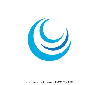 Water Wave Logo Template. vector Icon illustration