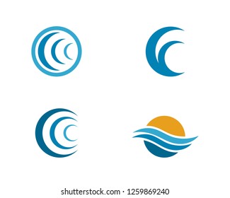 Water Wave Logo Template. vector Icon illustration