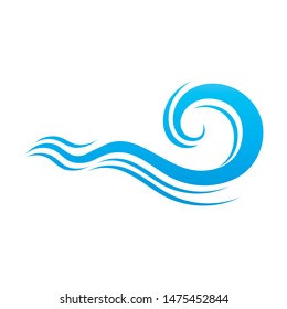 Naturaleza del símbolo vectorial de la plantilla de logotipo de onda de agua