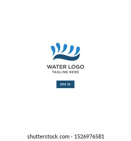 Water wave Logo Template vector design .