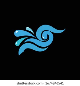 Water wave logo template. Vector icon design.