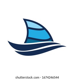 Water wave logo template. Vector icon design.
