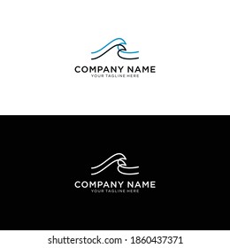 Water Wave Logo Template. vector Icon illustration design