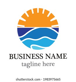 Water wave logo template vector icon design