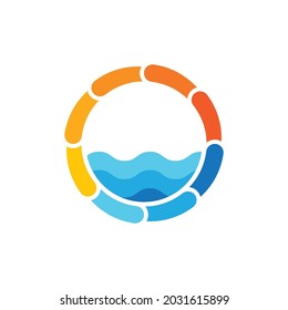 Diseño de iconos vectoriales del logotipo de la onda de agua