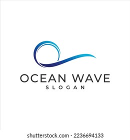 Logo-Vorlage für Wasserwelle, Vektorgrafik	