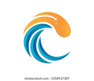 Vector de plantilla de logotipo de ondas de agua