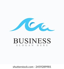 Water Wave  Logo Template Vector