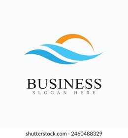 Vector de Plantilla con logotipo de ola de agua
