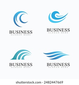 Water Wave  Logo Template Vector