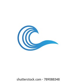 Water Wave Logo Template. vector Icon illustration