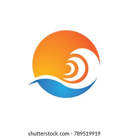 Water Wave Logo Template. vector Icon illustration
