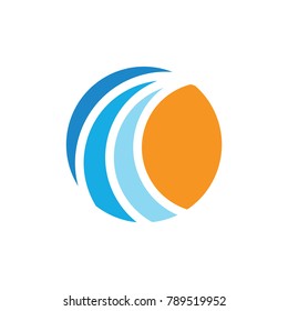 Water Wave Logo Template. vector Icon illustration
