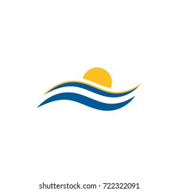 Water wave logo template for web design