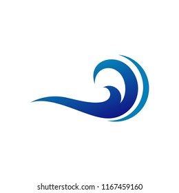 Water Wave Logo Template, Wind Icon
