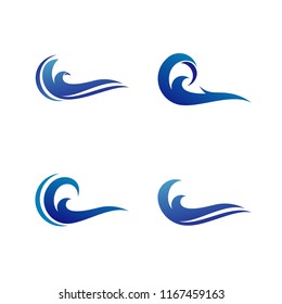 Water Wave Logo Template, Wind Icon