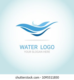Water wave logo vector design on white gradient background