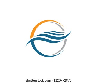 Water wave logo vector icon illustration design