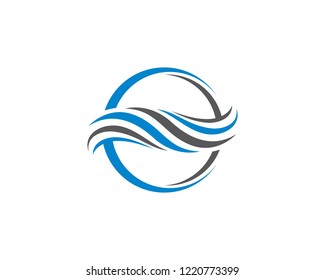 Water wave logo vector icon illustration design