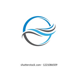 Water wave logo vector icon illustration design