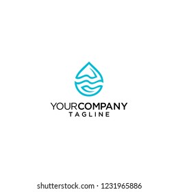 water wave logo vector icon