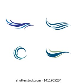 Water wave logo vector icon illustration design