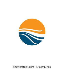 Water wave logo vector icon illustration design