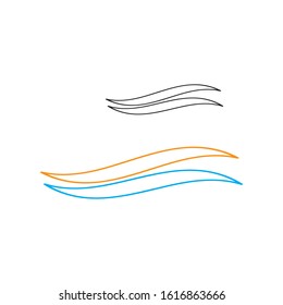 Water wave logo vector icon template