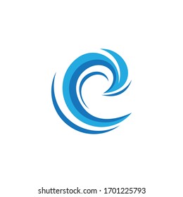 Diseño de icono del logotipo de la onda de agua